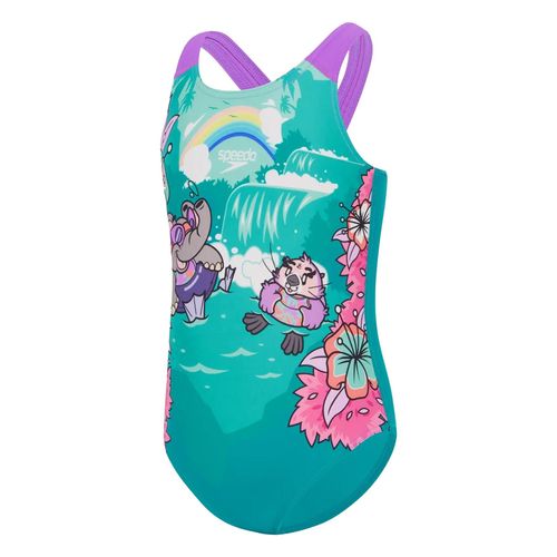 Maillot De Bain 1 Pièce Speedo Eco G Lts Printed Xb Turquoise 3 Ans