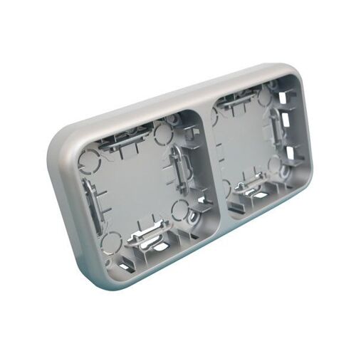 Double cadre pour la série 36.480 de mécanismes de surface argent/gris Electro Dh 36.480/MD/PG 8430552140121