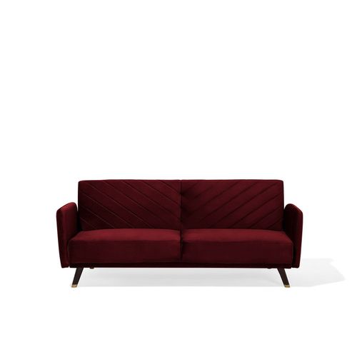 Canapé-Lit Senja Rouge Foncé Velours