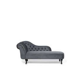 Méridienne Chesterfield En Velours Gris Nimes