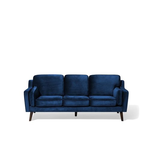Canapé 3 Places En Velours Bleu Foncé Lokka