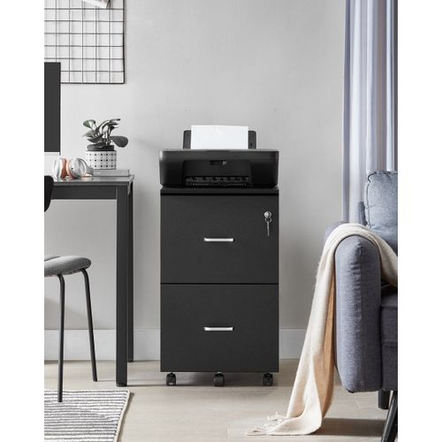 Caisson De Bureau Mobile Panneau Mdf De Classe E1 Pvc Noir