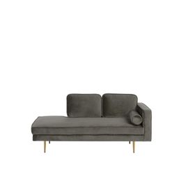 Méridienne En Velours Gris Taupe Côté Droit Miramas