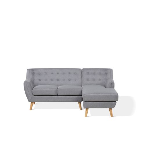 Canapé D'angle Motala Gris Clair Tissu Côté Gauche