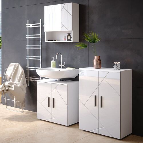 Armoire de toilette, blanche 54 x 55cm