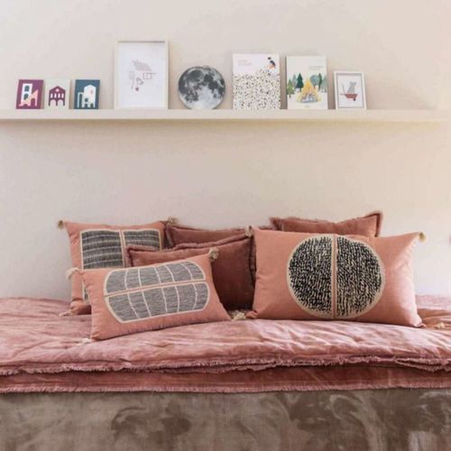 Plaid En Coton Rose 135x200 Cm