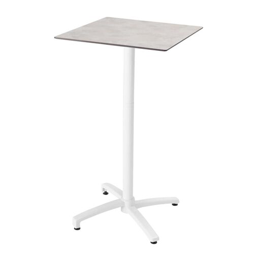 Ensemble Table Haute 60x60 Cm Inclinable Stratifiée Et 2 Chaises Gris