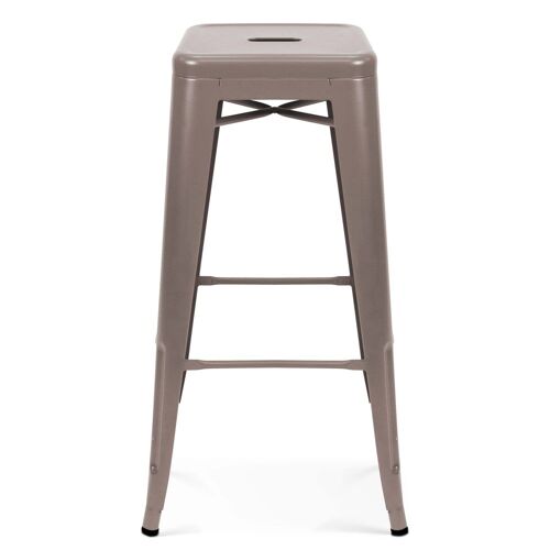Tabouret De Bar En Métal Mat Taupe