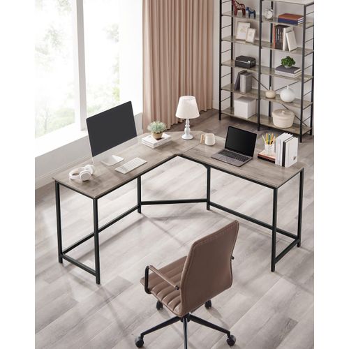 Bureau D'angle En L Effet Bois Noir