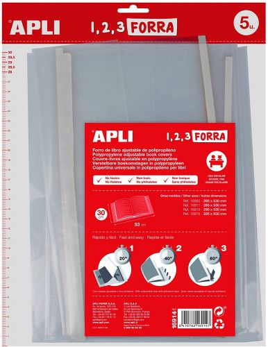 Couverture De Livre Avec Rabat Réglable Pp 300 Mm 5 U. Application 16914