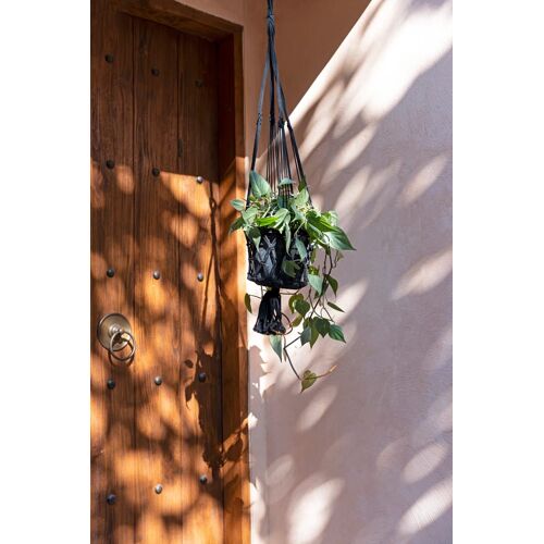 Suspension de plantes en coton noir grande