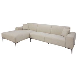 Canapé D'angle Gauche 5 Places Gris Clair Chiné