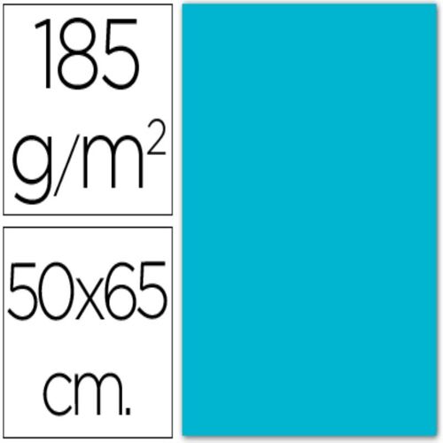 Colis 25 Feuilles Carton Iris 50x65 185g Bleu Turquoise Guarro Canson
