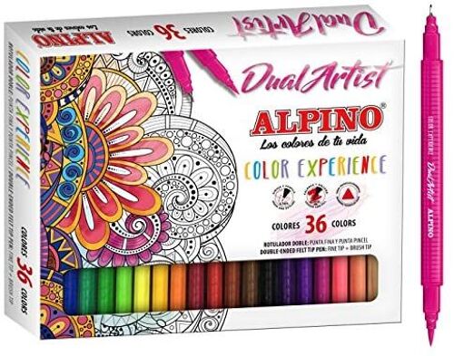 Etui 36 Marqueurs Pour Mandalas Avec Pointe Pinceau Alpine Ar000176