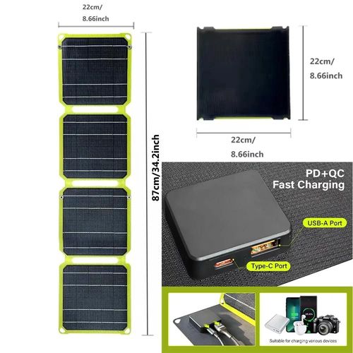 2000w Puissant Portable Pliable Panneau Solaire Flexible 5v Usb A C Chargeur De Batterie De Téléphone Portable Dc 12v Plaque Pour Centrale Électrique-Pour La Banque Électrique.