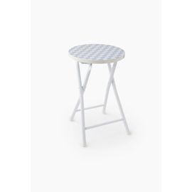 Tabouret Pliant Imprimé, 30xh45 Cm, En Métal Et Bois