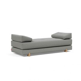 Méridienne Design Sigmund Wood Ash Grey Convertible Lit 160*200 Cm Pieds Chêne