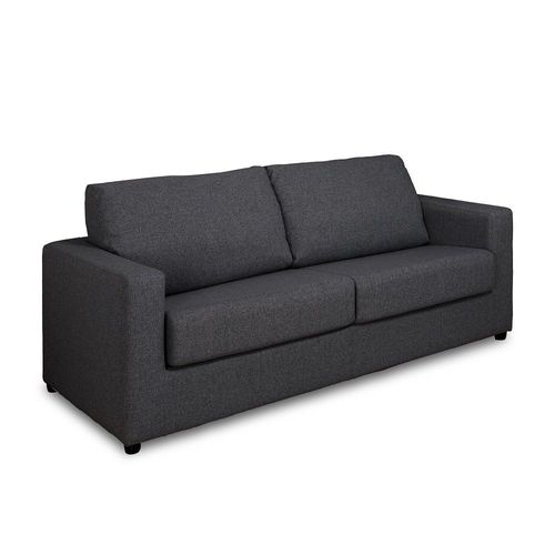 Canapé Convertible Primo Ouverture Express 140cm Dossier Moelleux Matelas 14cm Tweed Gris Graphite