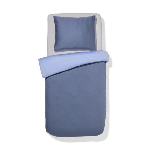 Hema Housse De Couette 140x200/220cm Bleu Satin (Bleu Clair)
