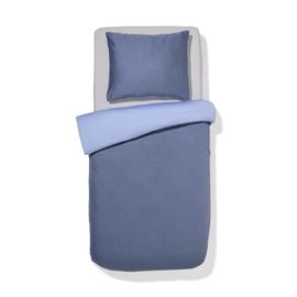 Hema Housse De Couette 140x200/220cm Bleu Satin (Bleu Clair)