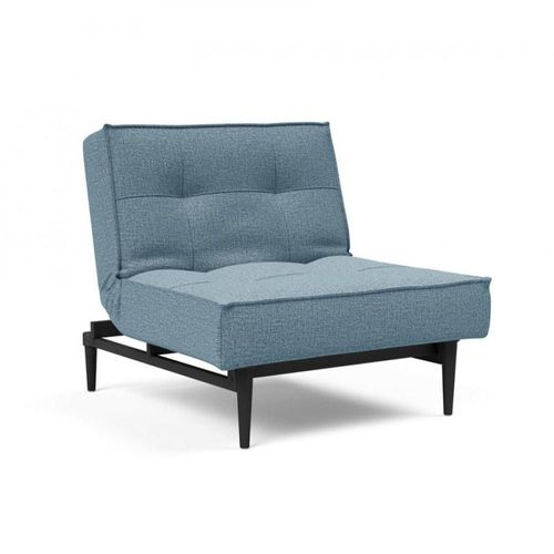 Innovation Living Fauteuil Splitback Styletto Convertible Lit 90*115 Cm Pieds Fuseau Noir Tissu Mixed Dance Light Blue