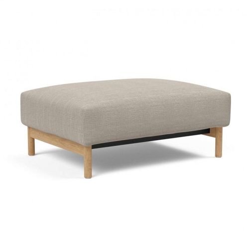 Innovation Living Pouf Design Malloy Wood Tissu Kenya Gravel 75*100 Cm