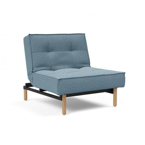 Innovation Living Fauteuil Splitback Stem Convertible Lit 90*115 Cm Pieds Obus Naturel Tissu Mixed Dance Light Blue