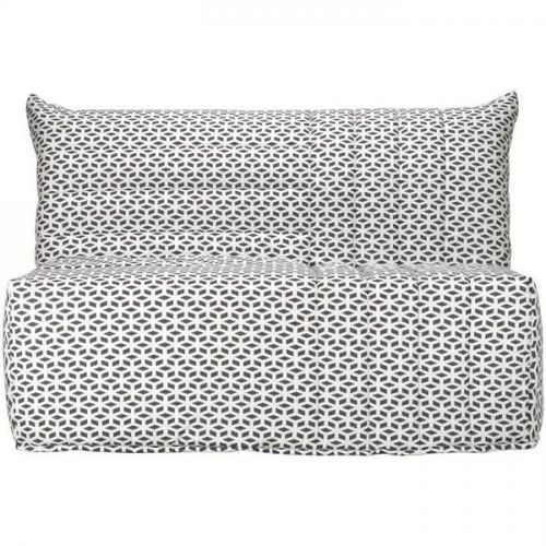 Comfort Bultex Banquette Bz 3 Places - Tissu Noir Et Blanc - Made In France - L 142 X P 101 Cm - Becci