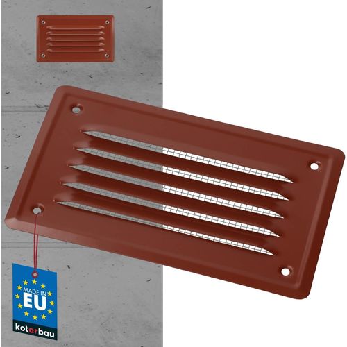 KALANKA-® Grille de Ventilation 165 x 100 mm Brique En Acier Galvanisé Grille D'aération avec Moustiquaire Résistante à la Corrosion