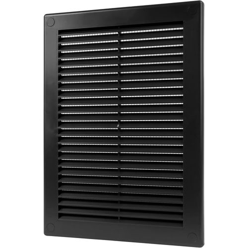 KALANKA-Grille d'aération rectangulaire plate en plastique noir de 14 x 20,3 cm (dimensions de l'ouverture) \u2013 Déflecteur d'air \u2013 CVC 17,8 x 25,4 cm (dimensions totales)