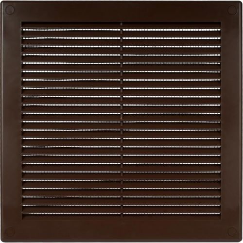 KALANKA-Housse d'aération en plastique marron de 20,3 x 20,3 cm (dimensions de l'ouverture) \u2013 Grille d'aération carrée plate \u2013 Déflecteur d'air \u2013 CVC 25,4 x 25,4 cm (dimensions totales