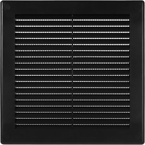 KALANKA-Housse d'aération en plastique noir de 15,2 x 15,2 cm (dimensions de l'ouverture) \u2013 Grille d'aération carrée plate \u2013 Déflecteur d'air \u2013 CVC 20,3 x 20,3 cm (dimensions totales)