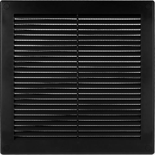 KALANKA-Housse d'aération en plastique noir de 20,3 x 20,3 cm (dimensions de l'ouverture) \u2013 Grille d'aération carrée plate \u2013 Déflecteur d'air \u2013 CVC 25,4 x 25,4 cm (dimensions totales)