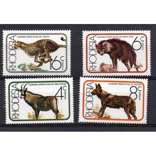 Rhodésie- Série De 4 Timbres Neufs- Animaux- N°274/7