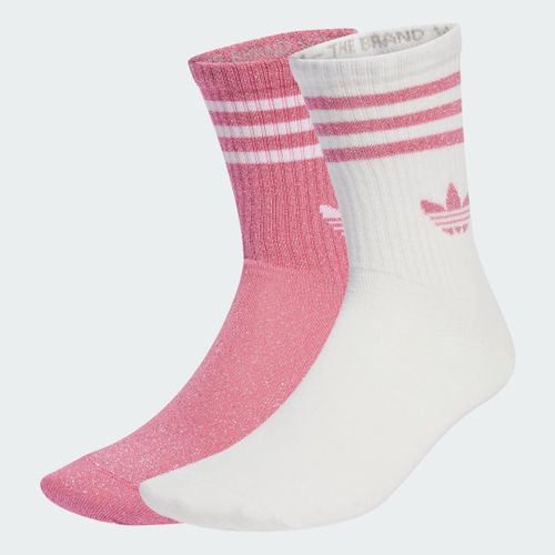 Chaussettes Mi-Mollet Glitter 3 Bandes (2 Paires) Adidas - Pink Fusion / White - 40-42