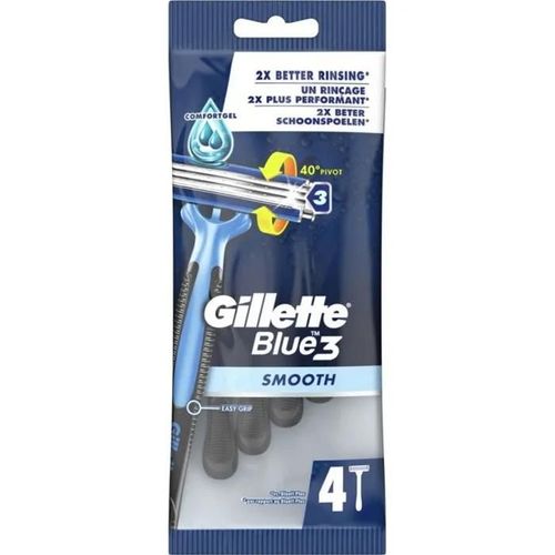 Gillette Rasoirs Jetables Blue 3 Smooth 4 Rasoirs. 
