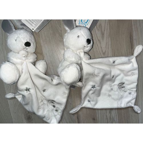 Doudou Lapin Blanc Mouchoir Kiabi Simba Toys Benelux Lapinou Étoiles Grises Argent Lapin Bébé Nuage Lot De Deux Doudous Jouets Bébé Naissance Lapins 