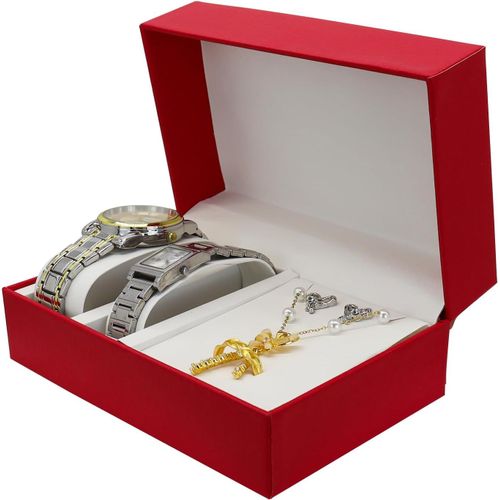 Kal-Boîte À Montres, 2 Emplacements, En Cuir Synthétique, Pour Homme, Organisateur De Bijoux Confortable, Organisateur De Bijoux Pour Couple, Boîte À Montres, Organisateur De Bijoux Pour Homme