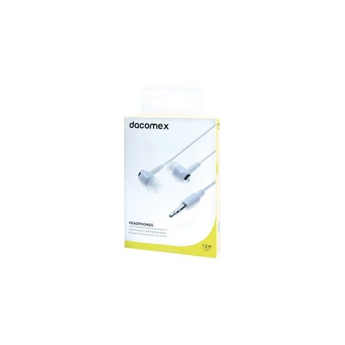 DACOMEX Ecouteurs intra-auriculaires jack 3.5 mm blanc -1,2 m