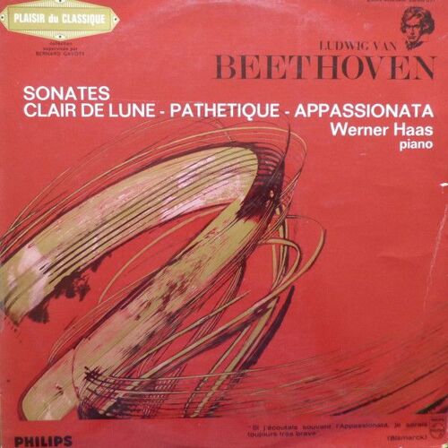 33 Tours Vinyl Ludwig Van Beethoven, Werner Haas – Sonates Clair De Lune - Pathétique - Appassionata