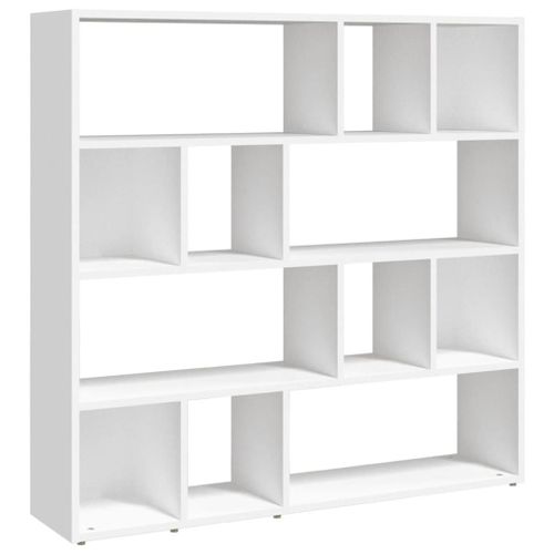 Bibliothèque Séparateur de Pièce Blanche 105x24x102 cm bois contreplaqué