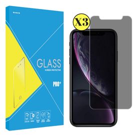 Verre Trempe Pour Iphone 11 [Pack 3] Film Noir Anti Espion Vitre Protection Ecran [Phonillico©]