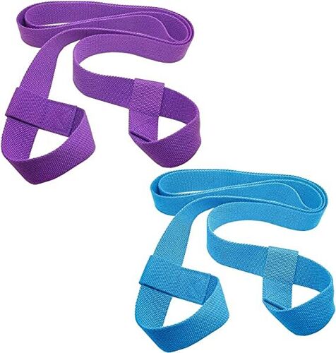 2pcs Sangle Tapis Yoga,Yoga Mat Carry Strap,Sangles De Transport Yoga Mat Strap Réglable Pour Pilates Fitness Gym(Bleu+Purple)