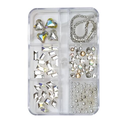 Mélange De Strass Pour Ongles En Cristal Clair, Pierres Précieuses À Dos Plat, Diamants, Gemmes Pour Bricolage, Fournitures D'art Des Ongles 