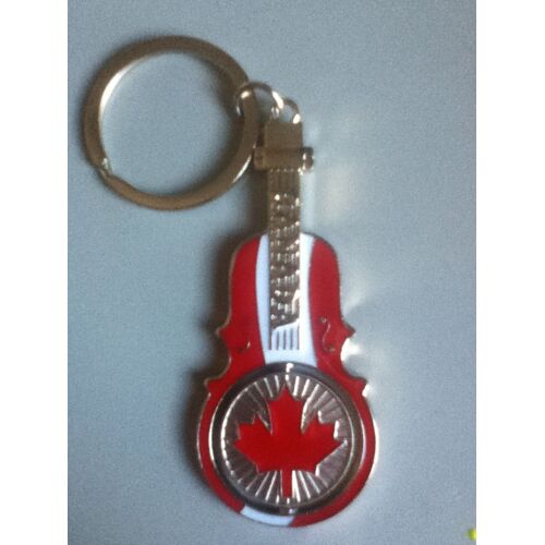 Porte-Clés Guitare Canada (Érable, Drapeau, Pièce Tournante)