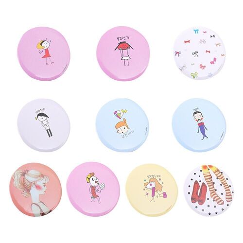 Mini Miroir De Maquillage Pour Fille, 1 Pièce, Mignon, Dessin Animé, Portable, Petit Ours Rond, Lapin, Doux, Mini, Voyage, Outils De Maquillage 