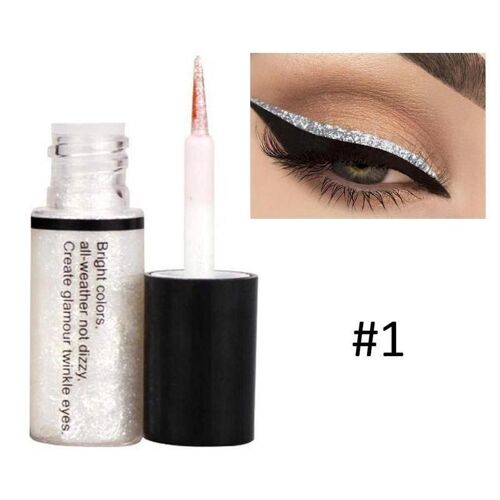 Eyeliner Liquide À Paillettes Pour Femmes, 1 Pièce, Couleur Or, Brillant, Pigmenté, Coréen, Cos C8f0 