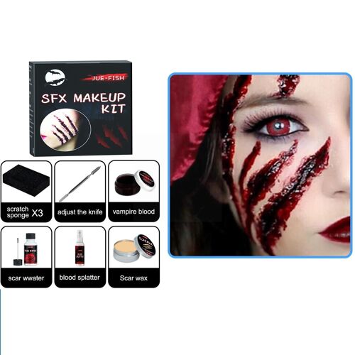 Kit De Maquillage Pour Le Visage, Peinture À L'huile Pour Le Corps, Effets Spéciaux Sur Scène, Spatule, Cicatrice De Sang, Croûte De Cire, Halloween, H9g3 