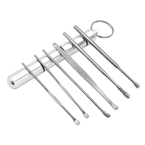 Kit De Nettoyage Des Oreilles, 6 Pièces, Dissolvant De Cérumen, Cure-Oreille, Cuillère, Soin, Outil De Nettoyage Des Oreilles Pour Bébés Et Adultes 