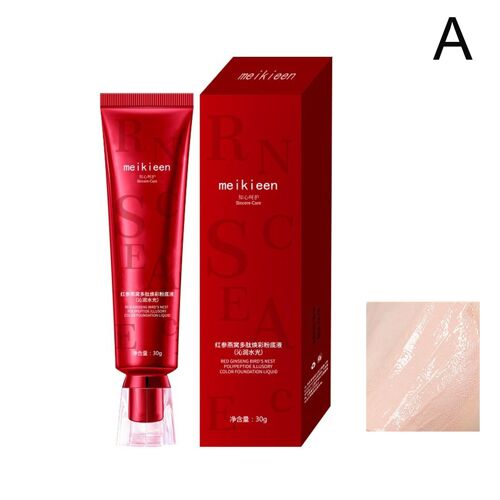 Fond De Teint Rouge Ginseng Pour Le Visage, Liquide De Rajeunissement De La Peau D'oiseau, Crème Hydratante Blanchissante, Base Longue Durée, Conc T8x6 